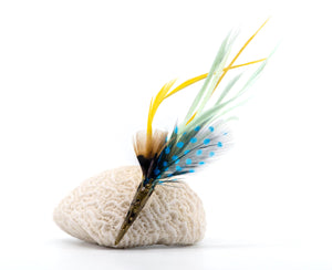 Yellow Muse Feather Brooch