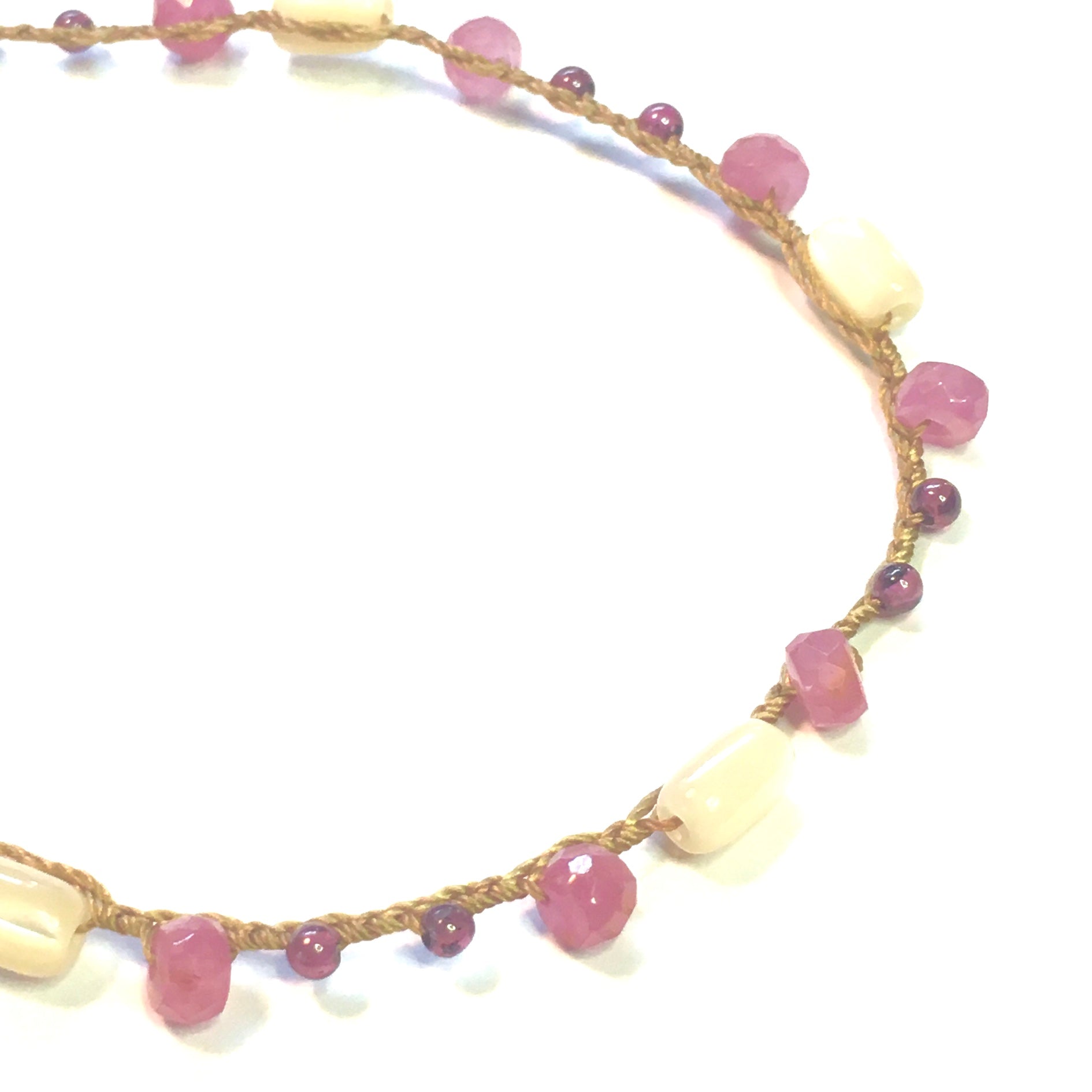 Ruby, Garnet and Mother of Pearl Bracelet