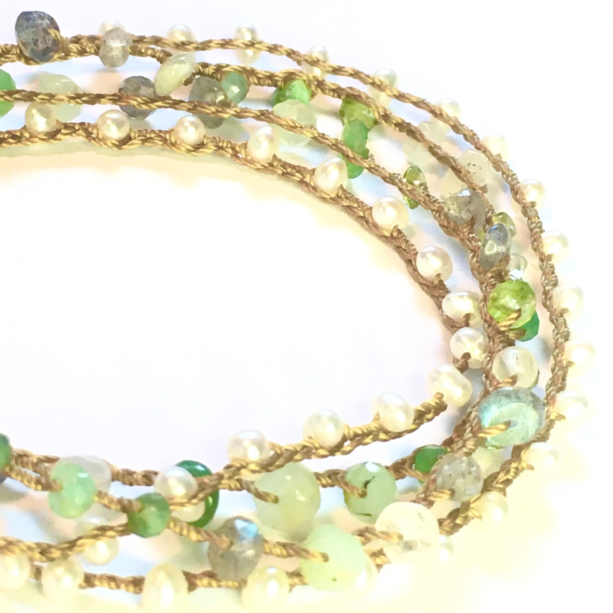 Pearls, Pearls, Chrysoprase, Labradorite, Peridot, Moonstone, and more Pearls