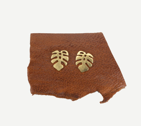 Monstera Leaf Studs
